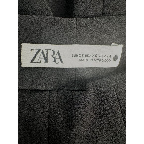 Zara XS Black Tailored Pleated High Waisted Wide Legged Shorts - Picture 2 of 12